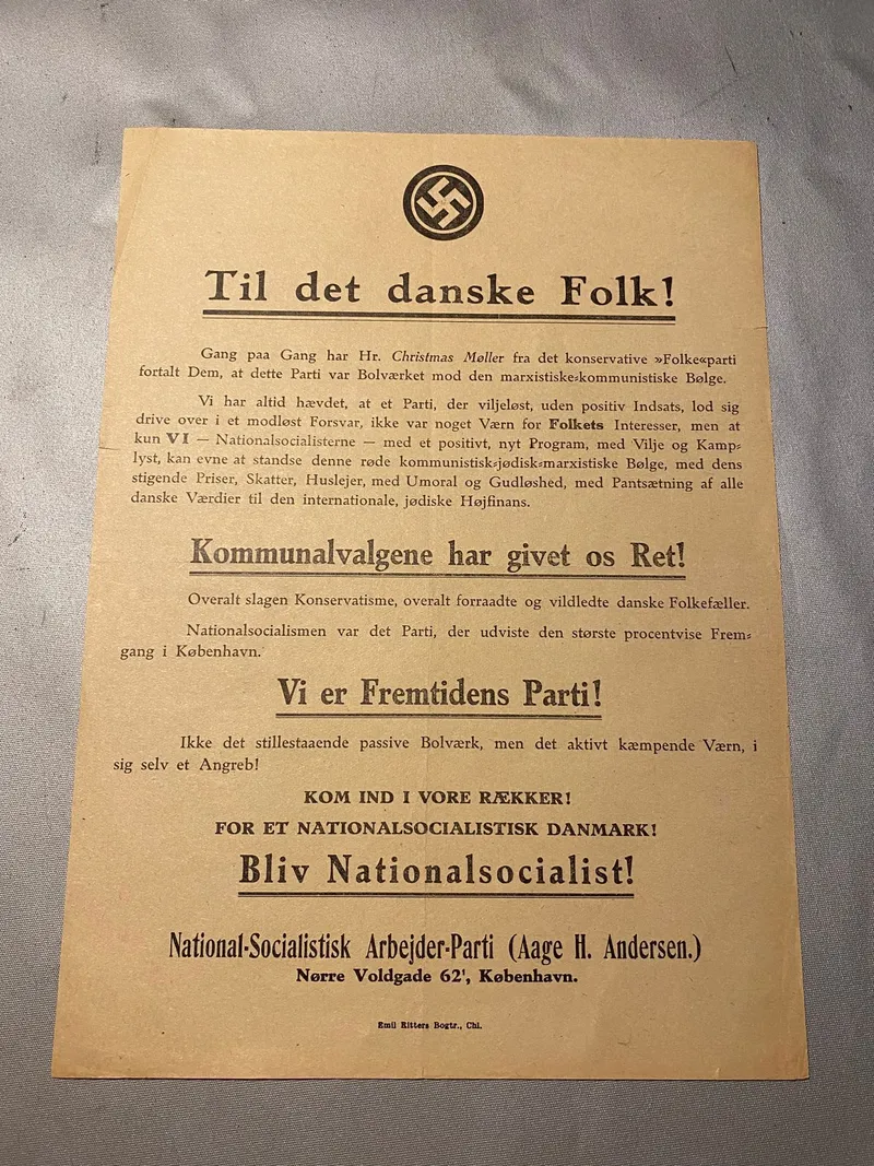 Sjælden original DNSAP hverve flyer i A4 størrelse