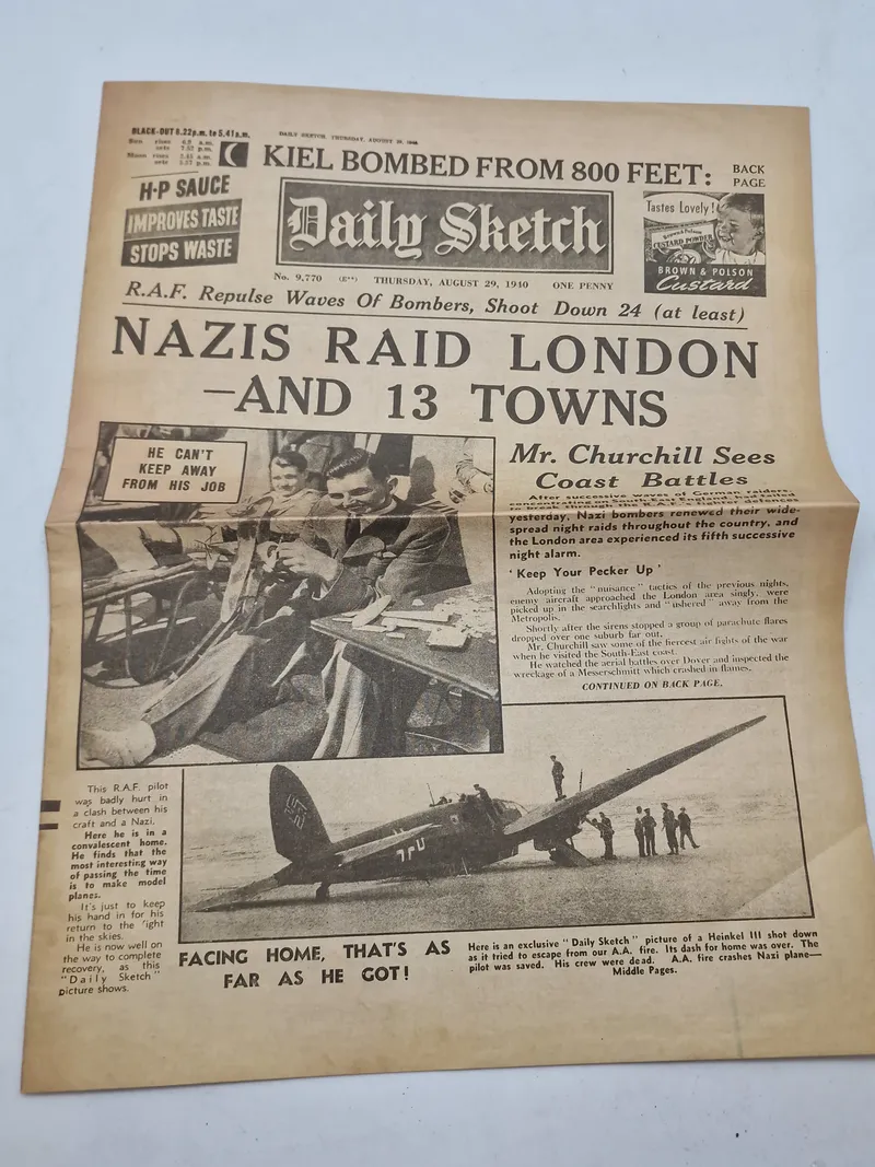 Original Engelsk avis WW2