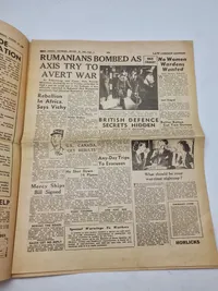Original Engelsk avis WW2