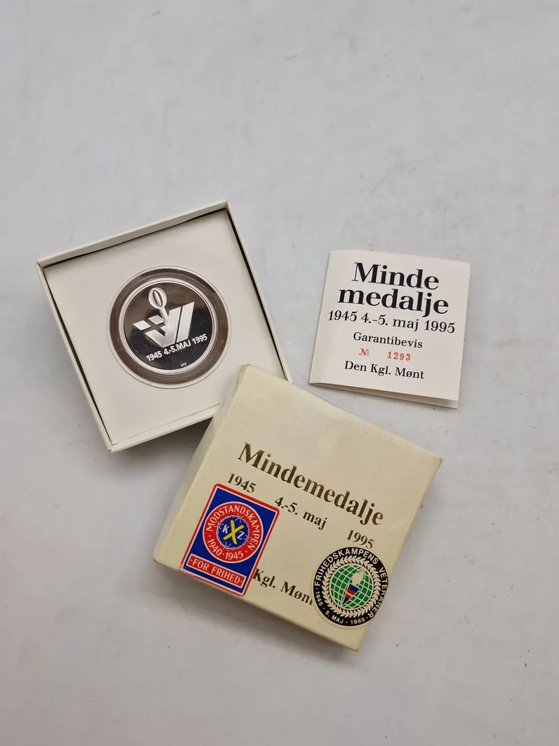 Original sølv mindemønt 1945-1995, 31 gram sølv