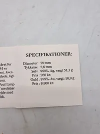 Original sølv mindemønt 1945-1995, 31 gram sølv