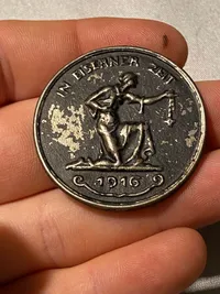 Sjælden original “Gold Für Eisen” mønt som man kunne få hvis man donerede sin vielsesring af guld til støtte for den tyske krigsindustri