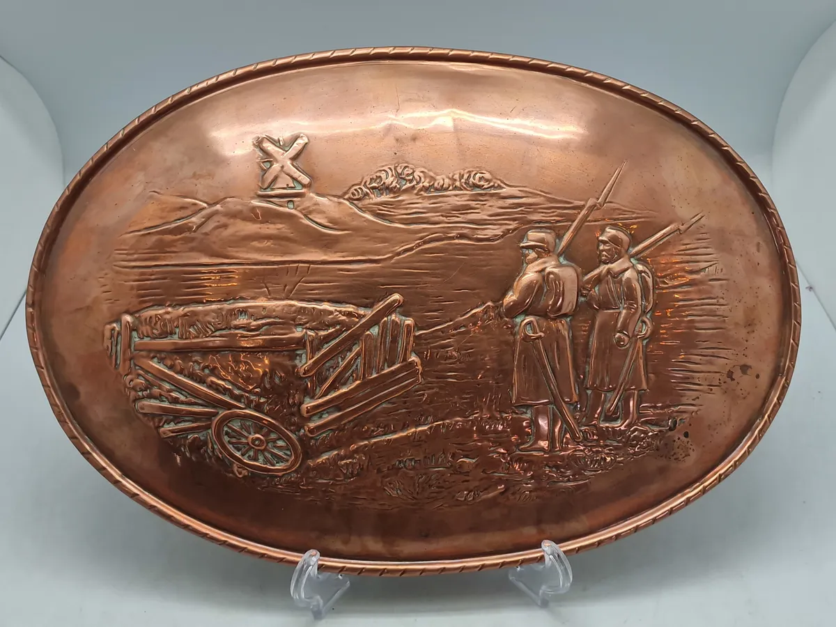 Original 1864 plakette med Dybbøl mølle i baggrunden