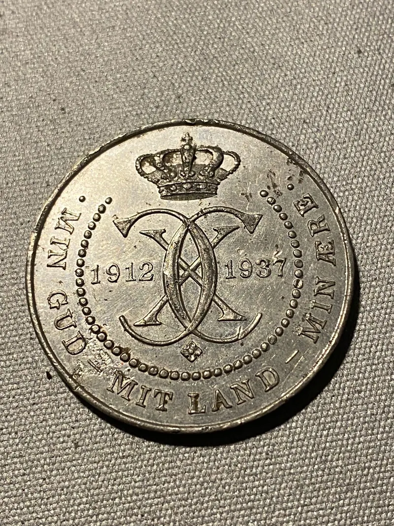 Original Kong Christian X mønt/medalje