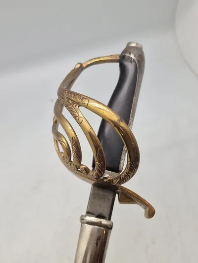 Original fransk 1800 tals officers sabel - klinge repareret