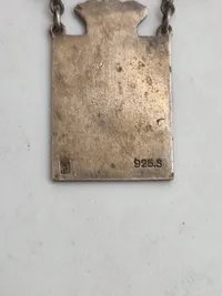 Originalt Georg Jensen kongemærke (Dame) - sterlingsølv og emalje