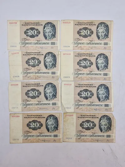 Originale danske 20 krone sedler