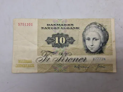 Original dansk 10 krone seddel