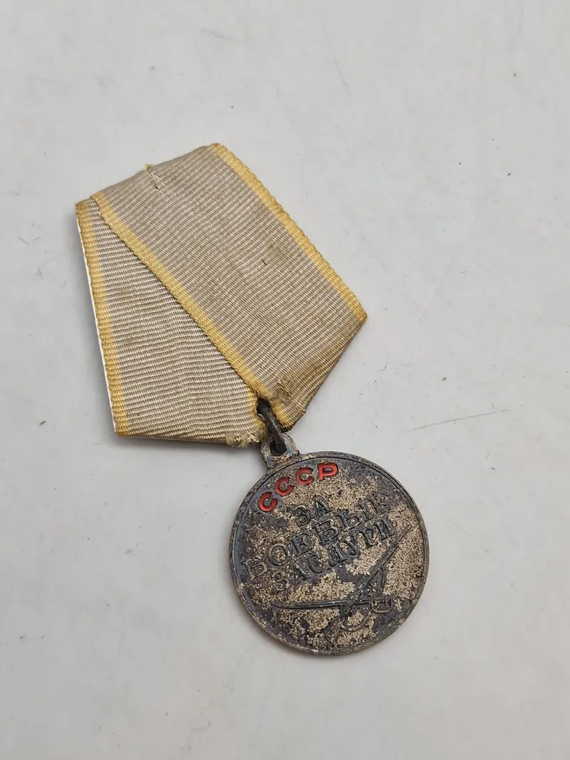 Original Silver Medal For Combat Service Merits For impeccable service Soviet USSR