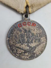 Original Silver Medal For Combat Service Merits For impeccable service Soviet USSR