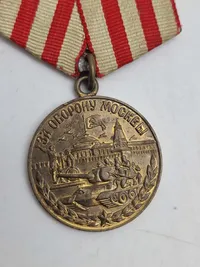 Original lWWII USSR Soviet Russian USSR Medal for the Defense of Moscow 1941-1945