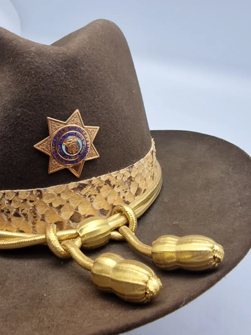 Sjælden original sommerhat fra det Salt Lake County police med slangeskind
