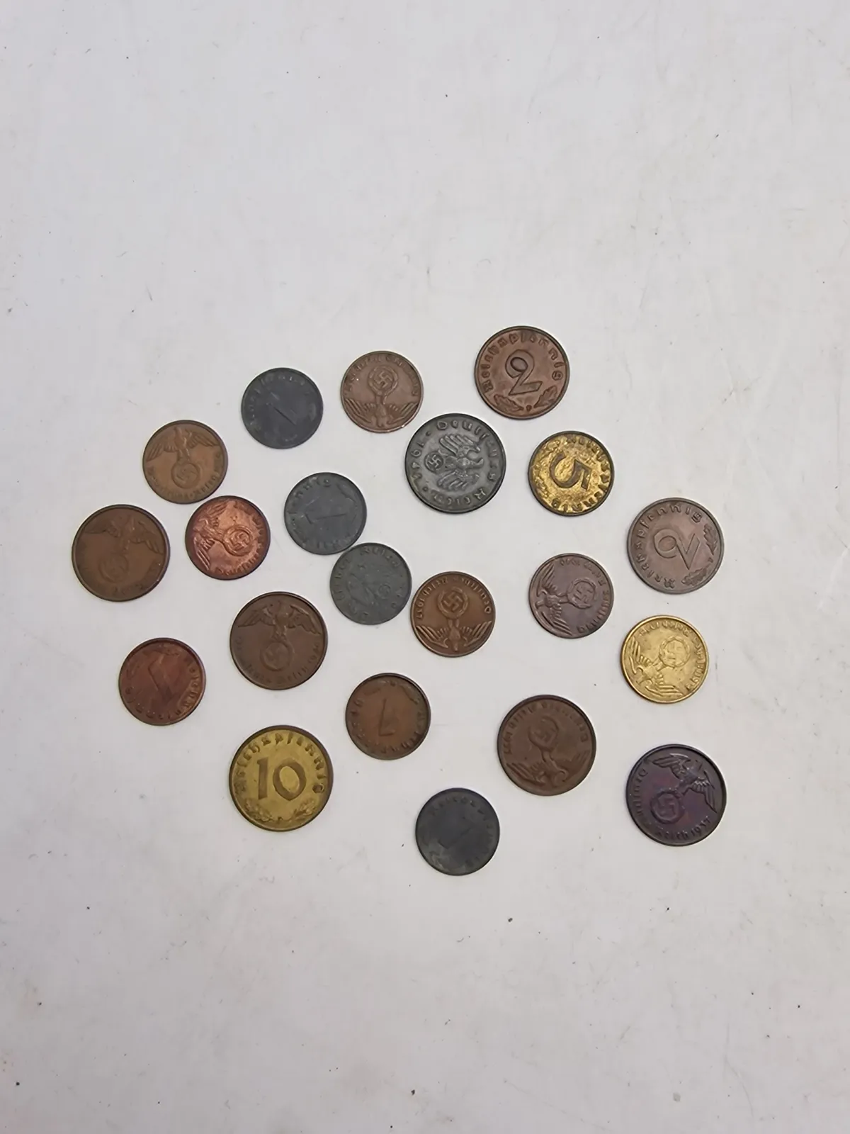 Original samling tyske ww2 mønter