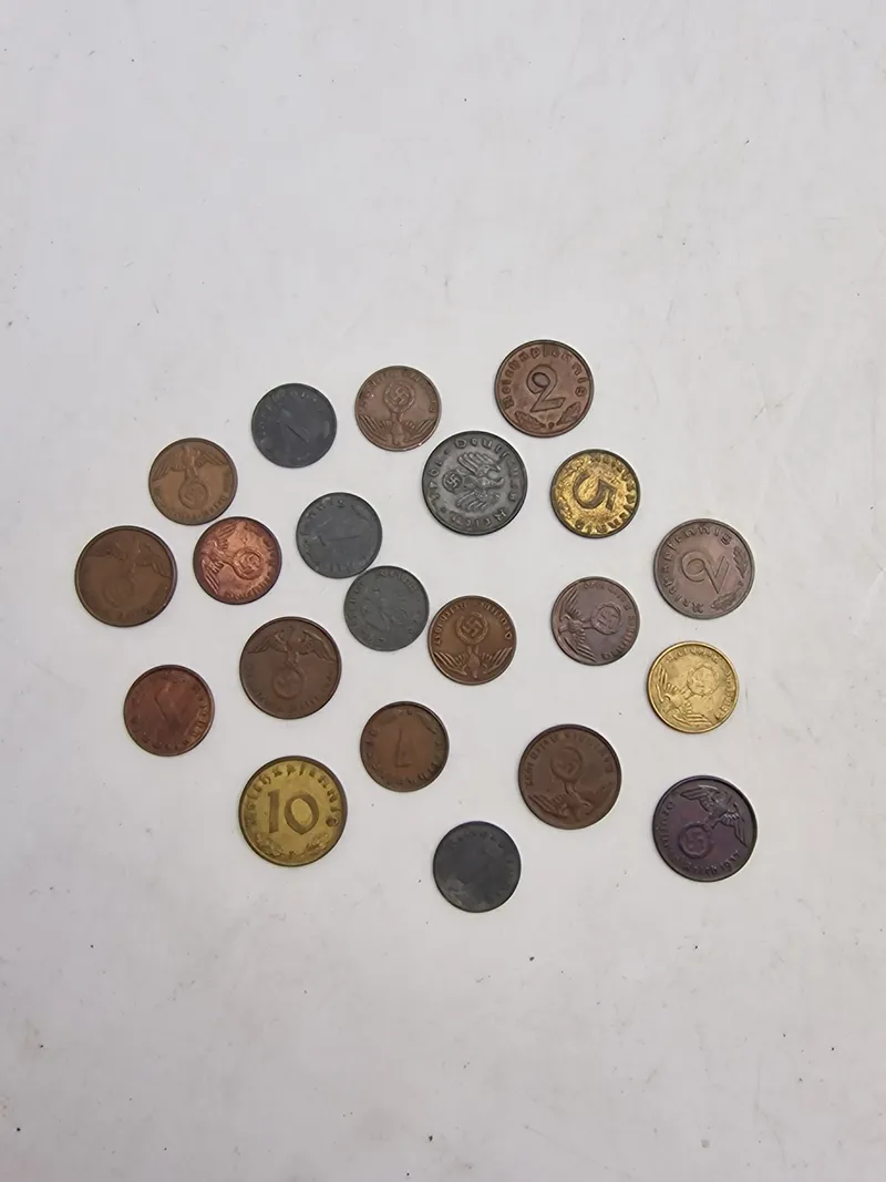 Original samling tyske ww2 mønter