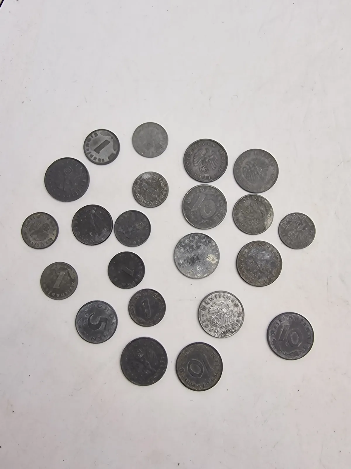 Samling originale tyske ww2 mønter