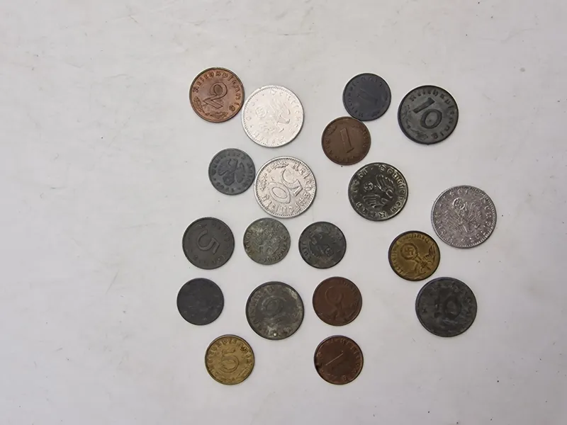 Samling originale tyske ww2 mønter