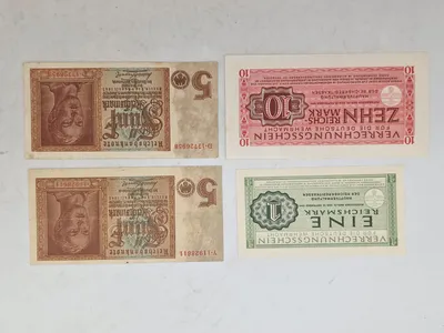 Samling originale tyske pengesedler, Wehrmacht mm.