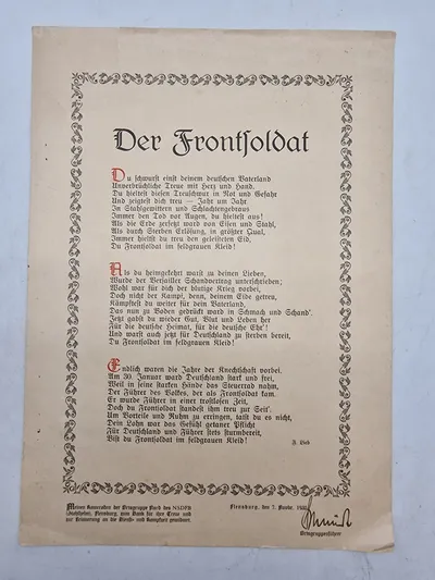 Originalt blad - Der Frontsoldat