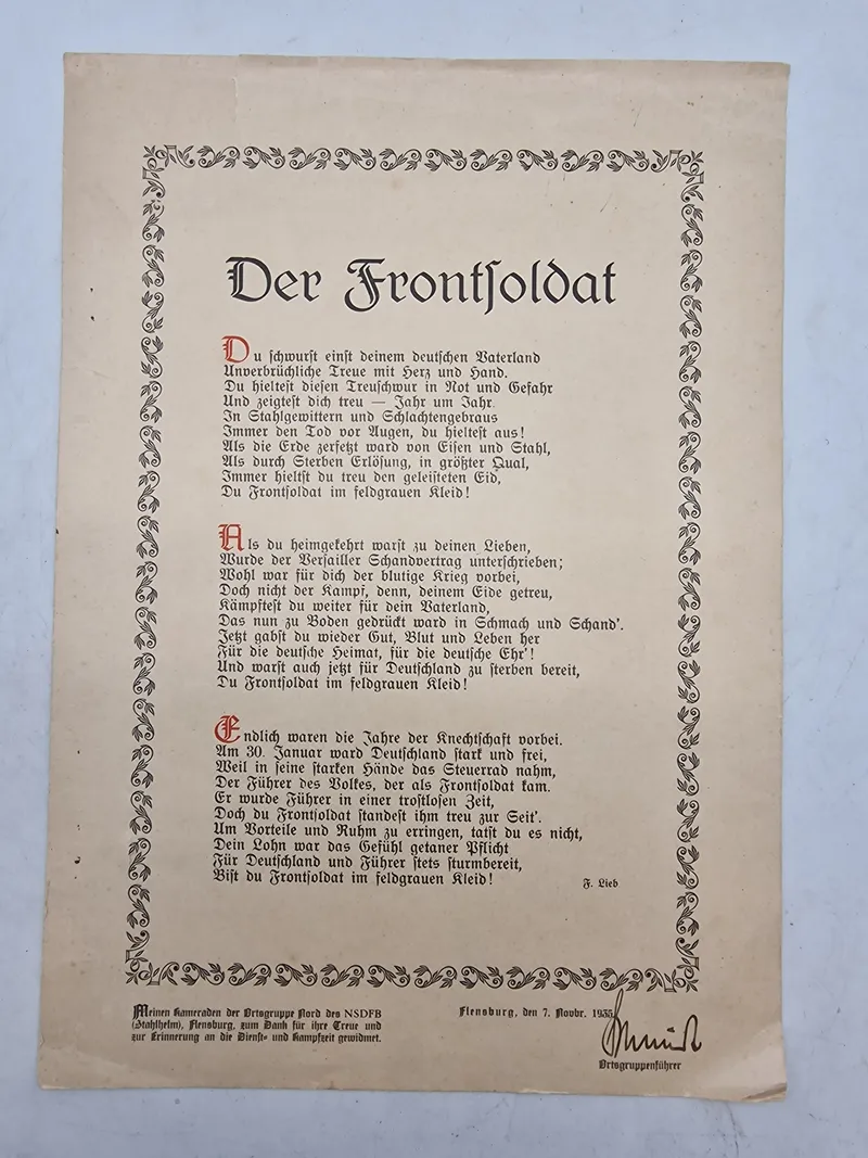 Originalt blad - Der Frontsoldat