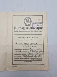 Originalt urkunde for sportsabzeichen - ww2