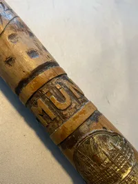 Sjælden original tysk vandrestok fra 1943 - tilhørende en dansker. Bemærk den tyske soldat på toppen