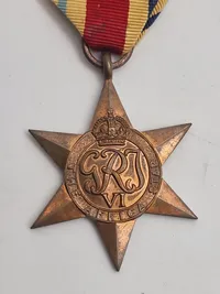 Original ww2 The Africa Star, med spange med navn Gurkas