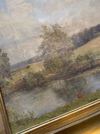 Dansk landskabsmaleri - Frida Bugge  (1874-1964) 
Mål 62X46 cm