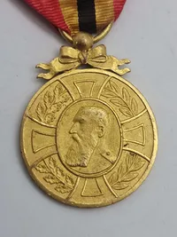 Original den belgiske erindringsmedalje for kong Leopold II's regeringstid