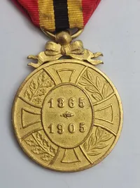 Original den belgiske erindringsmedalje for kong Leopold II's regeringstid