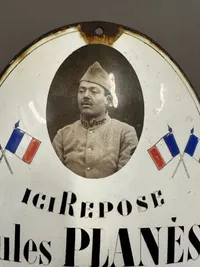 Original Fransk gravsten i emalje WW1