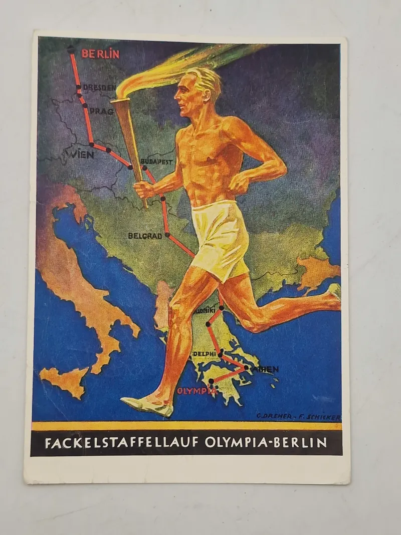 Originalt tysk  olympiaden 1936 postkort