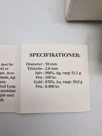 Mindesmønt 1945-1995, vægt 31 gram finsølv