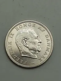 dansk 5-kroner erindringsmønt fra 1964, udstedt i anledning af Prinsesse Anne-Maries bryllup med Kong Konstantin den 18. september 1964