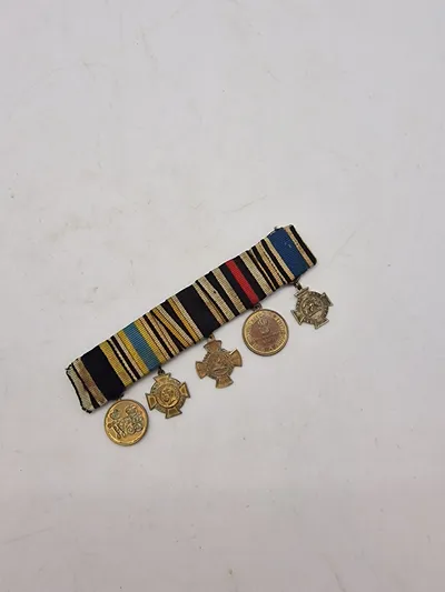 Original tysk miniture  ordensspange med bl.a. for invasionen af Als og Dybbøl