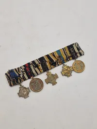 Original tysk miniture  ordensspange med bl.a. for invasionen af Als og Dybbøl
