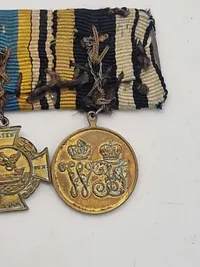 Original tysk miniture  ordensspange med bl.a. for invasionen af Als og Dybbøl