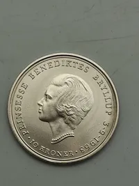 dansk 10-kronemønt, der blev udgivet i anledning af Prinsesse Benediktes bryllup den 3. september 1968.