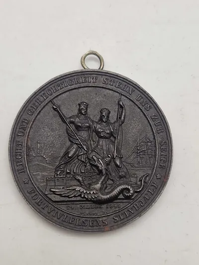Original Medalje til fejringen af Slesvig holstenerens oprør med Danskerne i 1848