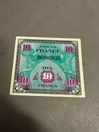 Original US D dag pengeseddel 1944, frankrig