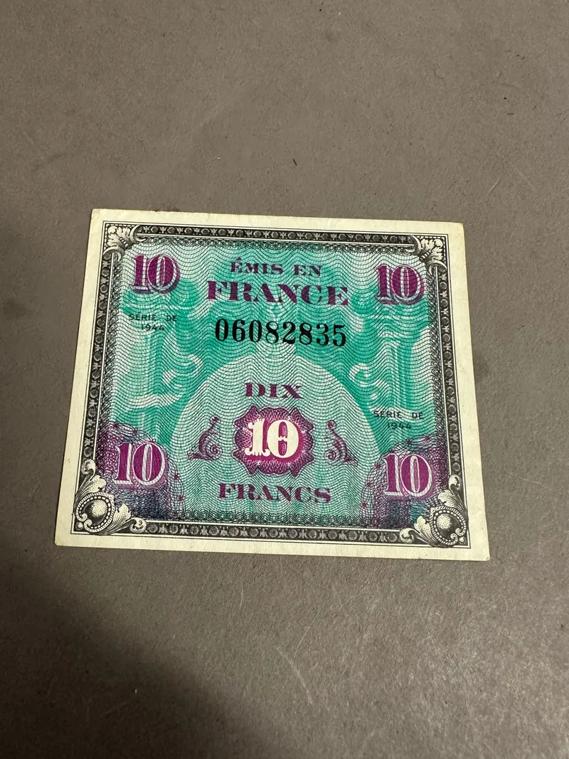 Original US D dag pengeseddel 1944, frankrig