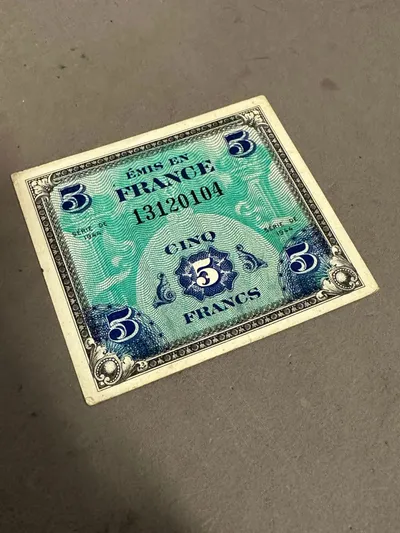 Original US D dag pengeseddel 1944, frankrig