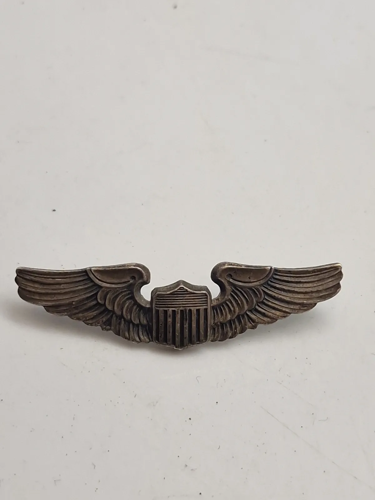 Original amerikansk pilotvinge ww2 af sterlingsølv