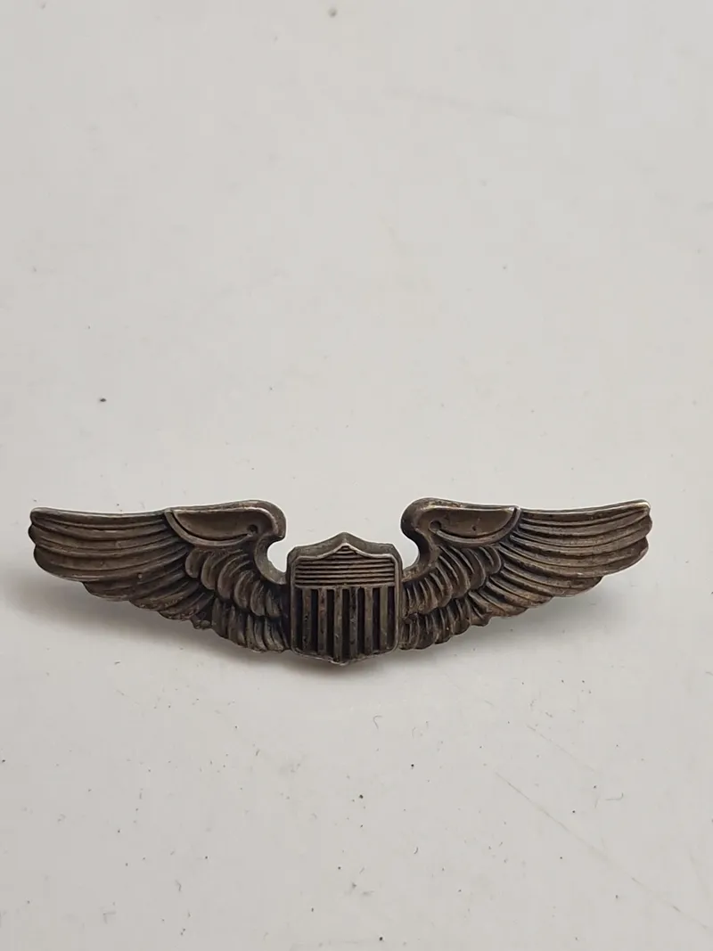 Original amerikansk pilotvinge ww2 af sterlingsølv