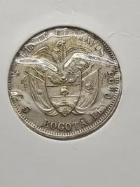 sjælden colombiansk 20 Centavos mønt fra 1897, præget i Bogotá