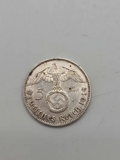 Original 5 Reichmark fra 1938 - sølv