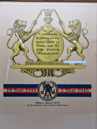 Originalt æresbevis fra modstandsmand