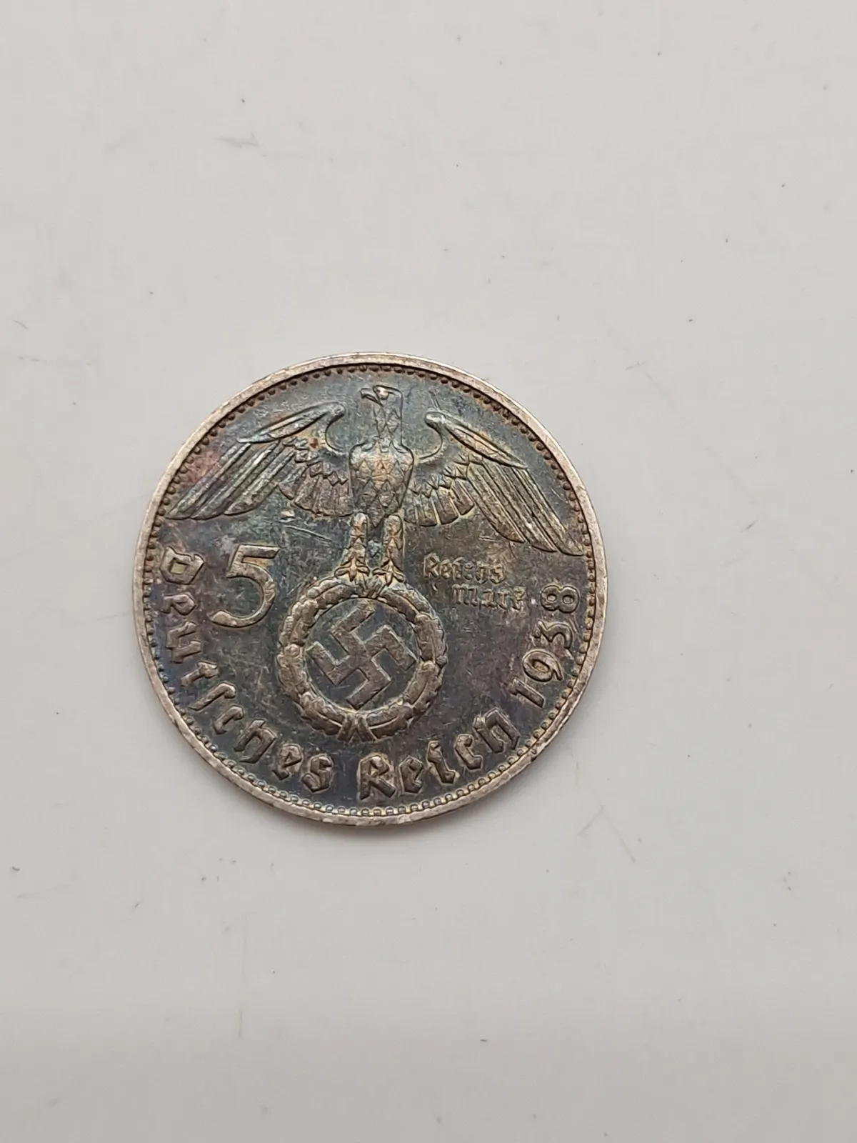 Original 5 Reichmark fra 1938 - sølv