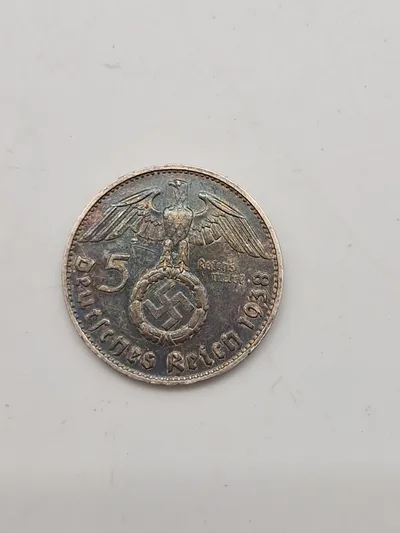 Original 5 Reichmark fra 1938 - sølv
