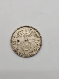 Original 2 Reichmark fra 1939 - sølv
