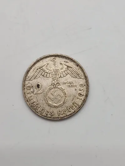 Original 2 Reichmark fra 1939 - sølv